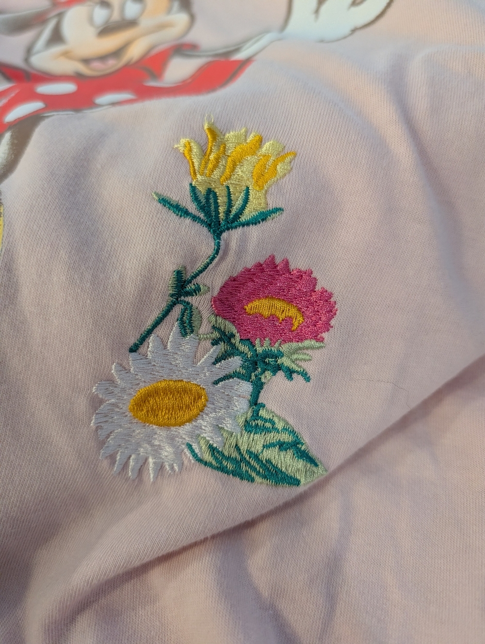 Disney Pink Embroidered Minnie Mouse Tee - Picture 3 of 6